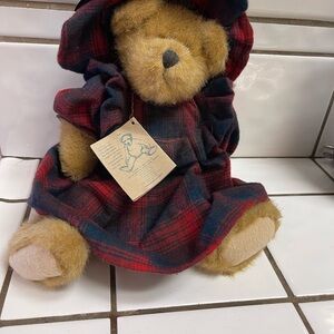 Boyd’s Bear with plaid dress and hat. ( Eldora)